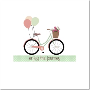 Bike with Balloons "Enjoy the Journey" Posters and Art